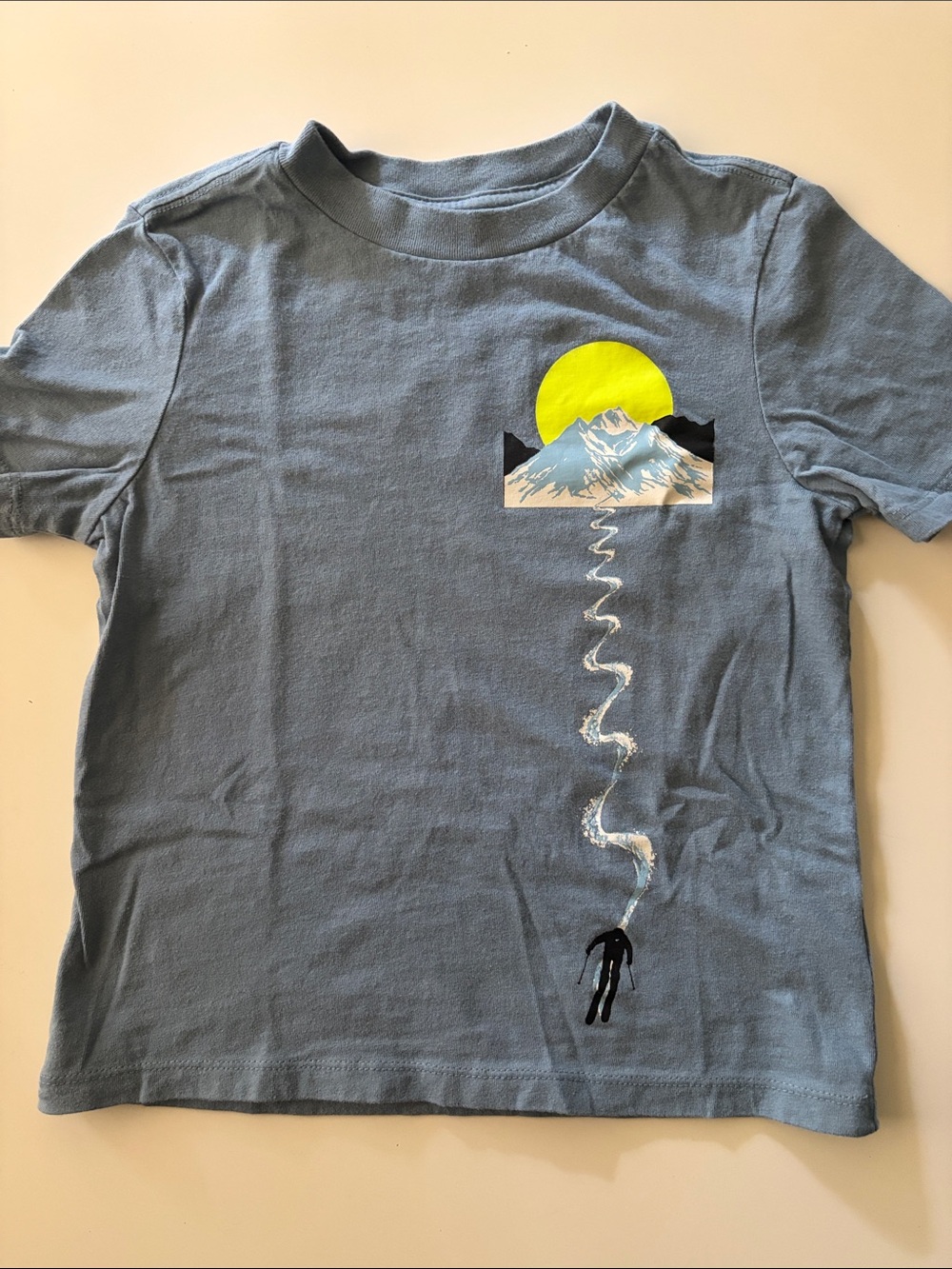 EUC Gap Kids Graphic Mountain Sun T-Shirt Blue Grey small